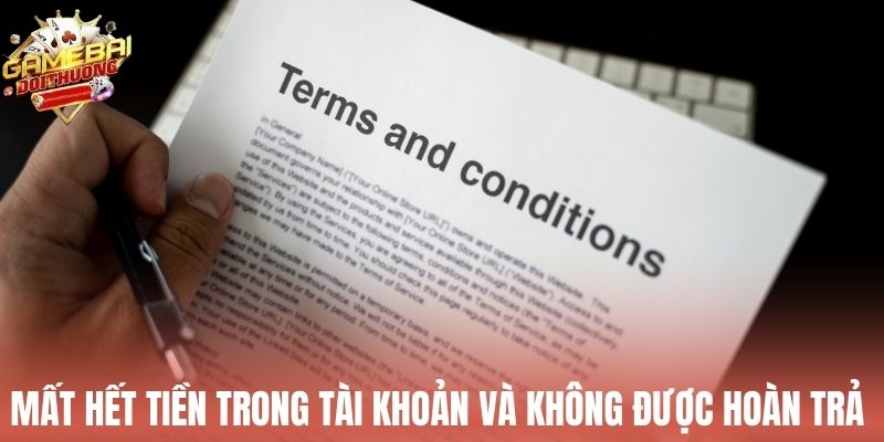 Mất hết số tiền trong tài khoản và không được hoàn trả lại